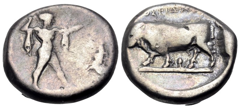 LUCANIA. Poseidonia. Circa 410-350 BC. Nomos (Silver, 18.5 mm, 7.40 g, 11 h). [Π...