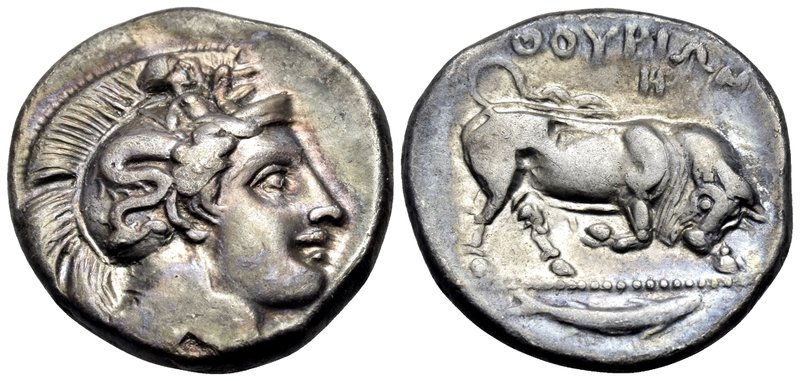 LUCANIA. Thourioi. Circa 400-350 BC. Stater (Silver, 21.5 mm, 7.71 g, 9 h). Head...