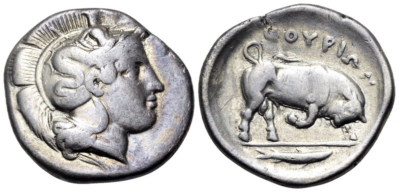 LUCANIA. Thourioi. Circa 400-350 BC. Stater (Silver, 23 mm, 7.58 g, 10 h). Head ...