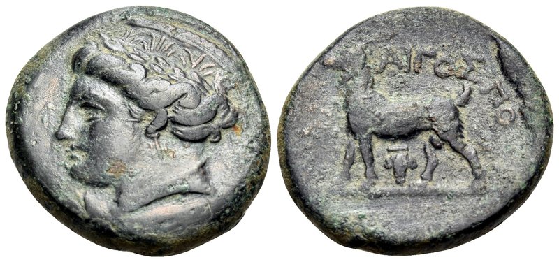 THRACE. Aigospotamoi. Circa 300 BC. (Bronze, 21 mm, 7.70 g, 10 h). Wreathed head...