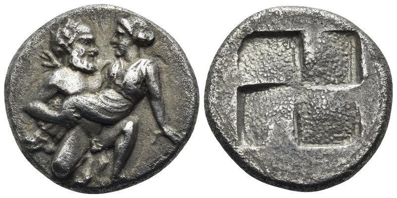 ISLANDS OFF THRACE, Thasos. Circa 412-404 BC. Drachm (Silver, 15 mm, 3.36 g). El...