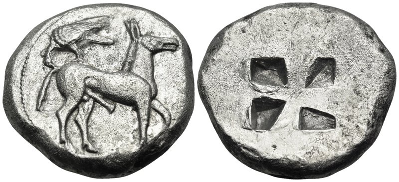 MACEDON. Mende. Circa 510-480 BC. Tetradrachm (Silver, 25 mm, 16.88 g), c. 500. ...