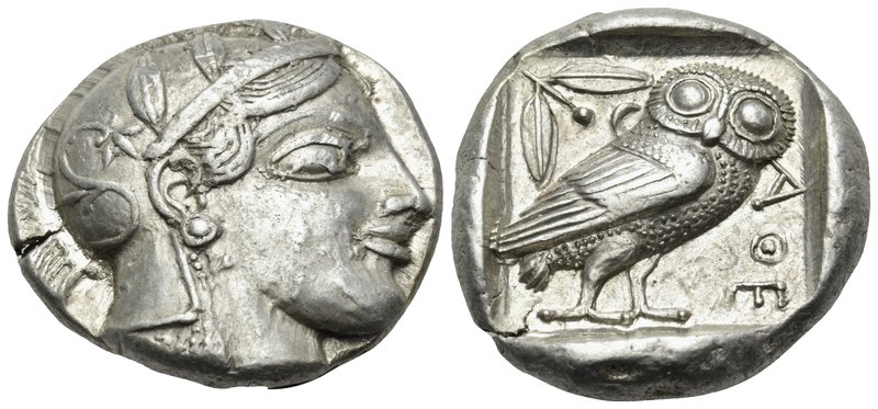 ATTICA. Athens. Circa 465-460 BC. Tetradrachm (Silver, 24.5 mm, 17.17 g, 8 h). H...