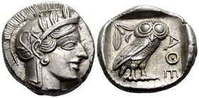 ATTICA. Athens. Circa 449-404 BC. Tetradrachm (Silver, 26 mm, 17.25 g, 4 h), 430s. Head of Athena to right, wearing crested Attic helmet adorned with ...