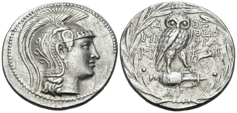 ATTICA. Athens. 137/6 BC. Tetradrachm (Silver, 31 mm, 16.93 g, 12 h), new style,...