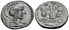 ATTICA. Athens. Pseudo-autonomous issue, temp. Gallienus, 264-267. Drachm (Bronze, 21.5 mm, 4.90 g, 12 h). Head of Athena to right wearing crested Cor...
