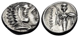 MYSIA. Pergamon. Circa 310-282 BC. Diobol (Silver, 10.5 mm, 1.38 g, 2 h). Head of Herakles to right, wearing lion's skin headdress. Rev. ΠEΡΓAMH Archa...
