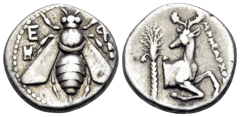 IONIA. Ephesos. Circa 350-340 BC. Drachm (Silver, 15.5 mm, 3.61 g, 12 h), Mnesar...