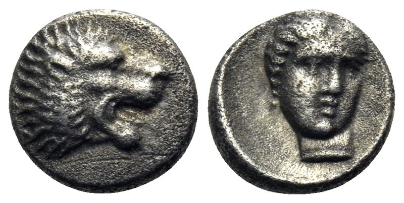 CARIA. Knidos (?). Circa 400-350 BC. Hemiobol (Silver, 7 mm, 0.40 g, 12 h). Head...