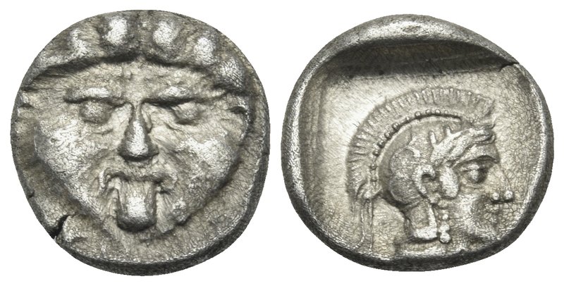 PISIDIA. Selge. Circa 350-300 BC. Obol (Silver, 10 mm, 1.05 g, 3 h). Facing gorg...