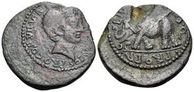 BYZACIUM. Hadrumentum. Augustus, 27 BC-AD 14. (Bronze, 22.5 mm, 6.29 g, 11 h), under Africanus Fabius Maximus, proconsul and septemvir epulonum, and C...
