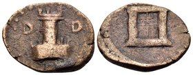 SICILY. Panormos. Triumviral period, Circa 44-36 BC. (Bronze, 18 mm, 3.04 g, 12 h). D-D Lighthouse. Rev. Altar. RPC 637. SNG ANS 609. SNG Copenhagen 1...