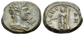PHRYGIA. Eumeneia. Pseudo-autonomous issue, 180-218. Assarion (Bronze, 15 mm, 2.54 g, 12 h). Draped bust of Hermes, with his kerykeion to right. Rev. ...