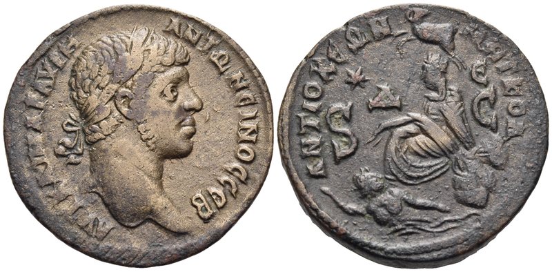 SYRIA, Seleucis and Pieria. Antioch. Elagabalus, 218-222. 8 Assaria (Bronze, 31 ...