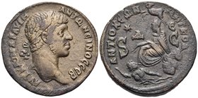 SYRIA, Seleucis and Pieria. Antioch. Elagabalus, 218-222. 8 Assaria (Bronze, 31 mm, 22.36 g, 12 h). ΑΥΤ KAI Μ ΑΥPH ΑΝΤΩΝΕΙΝΟC CEB Laureate bust of Ela...