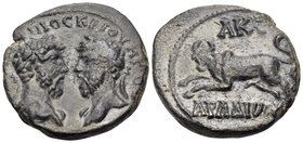 PHOENICIA. Aradus. Marcus Aurelius & Lucius Verus, 161-169. (Bronze, 23 mm, 9.16 g, 12 h), dated year ΑΚΥ (421) = 162-163. ΑΝΤΩΝΙΝΟC ΚΑΙ ΟYΗΡΟC CEΒΑϹΤ...