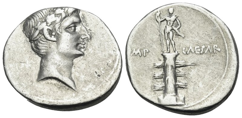 The Triumvirs. Octavian, autumn 30 - summer 29 BC. Denarius (Silver, 18.5 mm, 3....