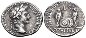 Augustus, 27 BC-AD 14. Denarius (Silver, 19.5 mm, 3.81 g, 10 h), Lugdunum, c. 2 BC-AD 4. CAESAR AVGVSTVS DIVI F PATER PATRIAE Laureate head of Augustu...