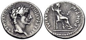Tiberius, 14-37. Denarius (Silver, 18 mm, 3.61 g, 4 h), "Tribute Penny" type, Lugdunum. TI CAESAR DIVI AVG F AVGVSTVS Laureate head of Tiberius to rig...