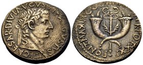 Tiberius, 14-37. Dupondius (Orichalcum, 29 mm, 13.73 g, 11 h), Commagene, 19-20. TI•CAESAR•DIVI• AVGVSTI•F• AVGVSTVS Laureate head of Tiberius to righ...