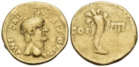 Nero, 54-68. Aureus (Gold, 19 mm, 7.27 g, 7 h), indian mule imitation with an obverse of Nero combined with a reverse of Vespasian, late 1st - early 2...