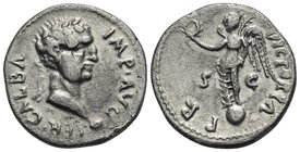 Galba, 68-69. Denarius (Silver, 17.5 mm, 3.63 g), Carthage, circa October 68 - June 69. IMP AVG SER GALBA Laureate head of Galba to right, set on glob...