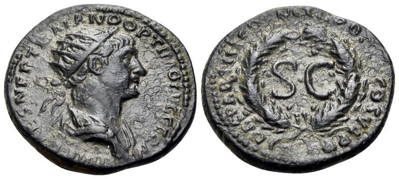 Trajan, 98-117. Semis (Bronze, 19 mm, 4.18 g, 5 h), Rome, but for use in the Eas...