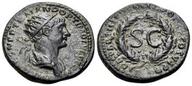 Trajan, 98-117. Semis (Bronze, 19 mm, 4.18 g, 5 h), Rome, but for use in the East, 20 February - 9 December 116. IMP CAES NER TRAIANO OPTIMO AVG GERM ...