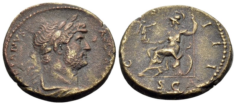 Hadrian, 117-138. Semis (Orichalcum, 18 mm, 4.16 g, 5 h), probably struck for us...