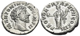 Marcus Aurelius, 161-180. Denarius (Silver, 17.5 mm, 3.16 g, 6 h), Rome, 163. M ANTONINVS AVG IMP II Laureate head of Marcus Aurelius to right. Rev. P...