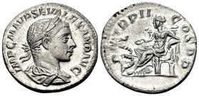 Severus Alexander, 222-235. Denarius (Silver, 18.5 mm, 2.83 g, 12 h), Rome, 223. IMP C M AVR SEV ALEXAND AVG Laureate and draped bust of Severus Alexa...