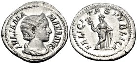 Julia Mamaea, Augusta, 222-235. Denarius (Silver, 20.5 mm, 3.13 g, 7 h), Rome, 228. IVLIA MA-MAEA AVG Diademed and draped bust of Julia Mamaea to righ...