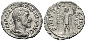 Maximinus I, 235-238. Denarius (Silver, 19 mm, 2.21 g, 1 h), Rome, March 235 - January 236. IMP MAXIMINVS PIVS AVG Laureate, draped and cuirassed bust...
