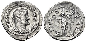Maximinus I, 235-238. Denarius (Silver, 21 mm, 2.19 g, 5 h), Rome, 236-237. MAXIMINVS PIVS AVG GERM Laureate, draped and cuirassed bust of Maximinus I...