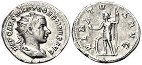Gordian III, 238-244. Antoninianus (Silver, 21.5 mm, 3.87 g, 6 h), Rome, 239. IMP CAES M ANT GORDIANVS AVG Radiate, draped and cuirassed bust of Gordi...