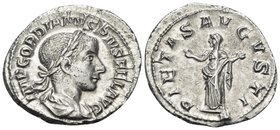 Gordian III, 238-244. Denarius (Silver, 20.5 mm, 2.94 g, 12 h), Rome, 240. IMP GORDIANVS PIVS FEL AVG Laureate, draped and cuirassed bust of Gordian I...