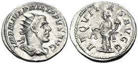 Philip I, 244-249. Antoninianus (Silver, 22 mm, 3.69 g, 6 h), Rome, 246. IMP M IVL PHILIPPVS AVG Radiate, draped and cuirassed bust of Philip to right...