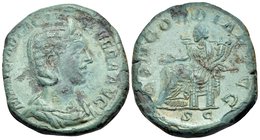 Otacilia Severa, Augusta, 244-249. Sestertius (Orichalcum, 30 mm, 16.04 g, 1 h), struck under Philip I, Rome, 246. MARCIA OTACIL SEVERA AVG Draped bus...