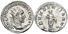 Trajan Decius, 249-251. Antoninianus (Silver, 21.5 mm, 3.38 g, 7 h), Rome. IMP C M Q TRAIANVS DECIVS AVG Radiate and cuirassed bust of Trajan Decius t...