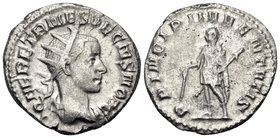 Herennius Etruscus, as Caesar, 249-251. Antoninianus (Silver, 21.5 mm, 4.01 g, 7 h), Rome, 250. Q HER ETR MES DECIVS NOB C Radiate and draped bust rig...