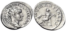 Trebonianus Gallus, 251-253. Antoninianus (Silver, 23.5 mm, 3.14 g, 5 h), Rome, 252. IMP C C VIB TREB GALLVS AVG Radiate, draped and cuirassed bust of...