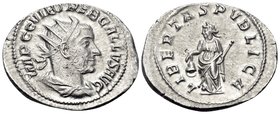 Trebonianus Gallus, 251-253. Antoninianus (Silver, 25 mm, 3.01 g, 12 h), Mediolanum (Milan). IMP C C VIB TREB GALLVS AVG Radiate, draped and cuirassed...