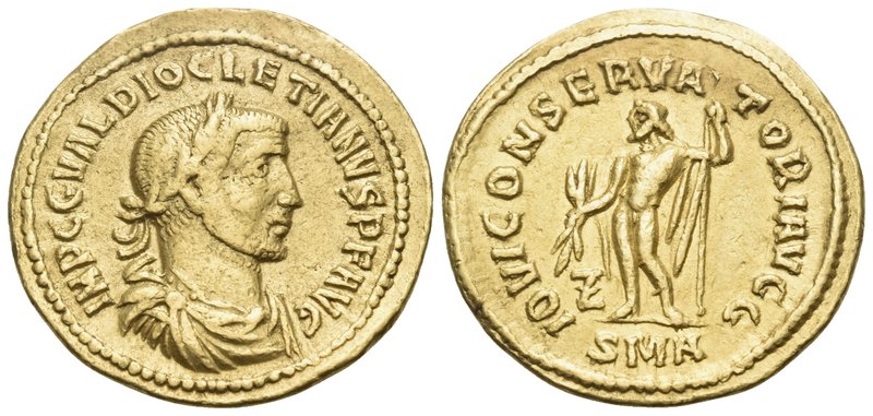 Diocletian, 284-305. Aureus (Gold, 20.5 mm, 5.43 g, 11 h), Antioch, 1st officina...