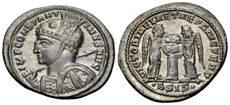 Constantine I, 307/310-337. Follis (Bronze, 22 mm, 2.92 g, 1 h), Siscia, 2nd off...