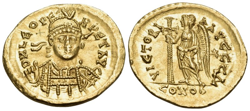 Leo I, 457-474. Solidus (Gold, 21.5 mm, 4.49 g, 5 h), Constantinople, 4th offici...