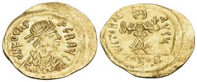 Phocas, 602-610. Semissis (Gold, 20 mm, 2.23 g, 7 h), Constantinople, 607-610. D N FOCAS PER AVG Pearl-diademed, draped and cuirassed bust of Phocas t...