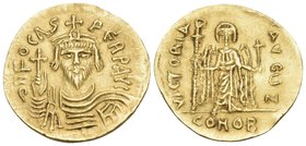 Phocas, 602-610. Solidus (Gold, 21 mm, 4.58 g, 6 h), Constantiople, 8th officina, 607-610. d N FOCAS PERP AVI Crowned, draped and cuirassed bust of Ph...
