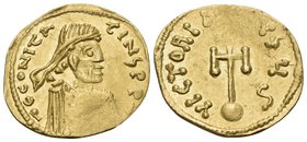 Constans II, 641-668. Semissis (Gold, 18 mm, 2.03 g, 6 h), imitation of an official issue of Constantinople, 641-668. d E CONITA-TINS P P- Diademed, d...