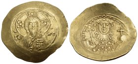 Michael VII Ducas, 1071-1078. Histamenon (Gold, 27 mm, 4.39 g, 5 h), Constantinople. Bust of Christ Pantokrator facing; in field, IC - XC. Rev. +MIX-A...