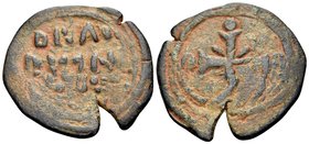 CRUSADERS. Edessa. Baldwin II, second reign, 1108-1118. Heavy Follis (Bronze, 27 mm, 6.57 g, 12 h). BAΛΔ/OVINO/[KOMH] in three lines. Rev. Cross fleur...